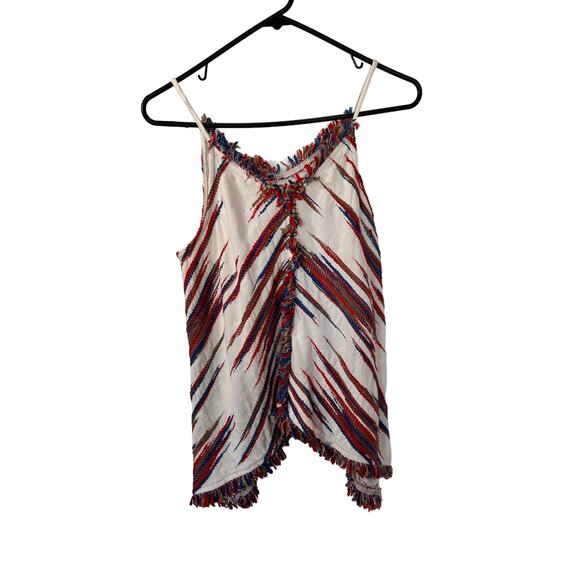 Anthropologie Thml Women's Fringe Handkerchief Hem Tank Top Multicolor SZ Medium - Picture 2 of 11